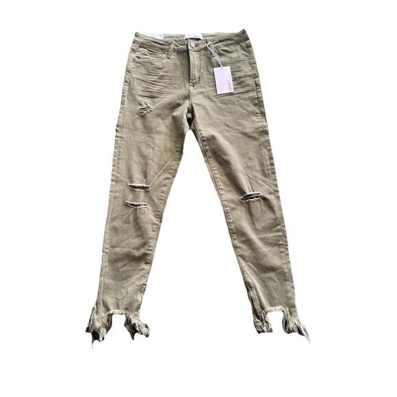 Vervet Jeans Women's Olive Green Denim Mid Rise Skinny Size 28 NWT - Picture 1 of 7